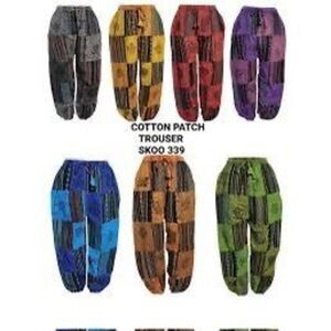 Kathmandu Imports Boho Hippie Patchwork Trousers OneSize Stretch Jogger